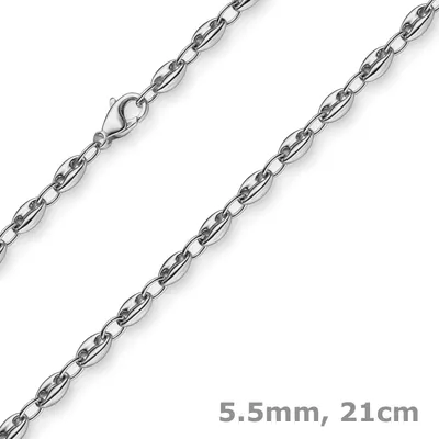 Produktbild von 5,5mm Ankerkette Schiffsanker Armband Armkette aus 585 Gold Weißgold 21cm