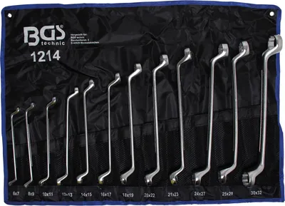 Productafbeelding van BGS 1214 Set dubbele ringsleutels, 6x7 - 30x32 mm, 12-delig.
