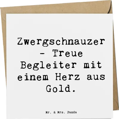 Produktbild von Mr. & Mrs. Panda Klappkarte Spruch Zwergschnauzer Herz - Weiß - Geschenk, doppelkarte, liebevolle Hunde, Grußkarte, loyaler Hund, Hunderasse, Hundeliebhaber, Hunderassen