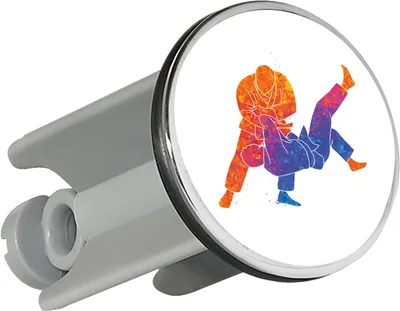 Produktbild von Huuraa Waschbeckenstöpsel Judo bunte Silhouette 4cm höhenverstellbar Abflussstopfen Geschenkidee