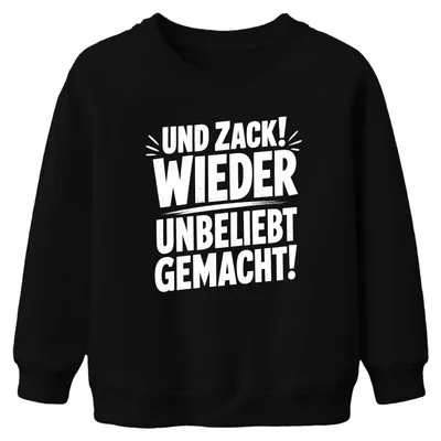 Obrázok produktu pre Und Zack! Opäť kontroverzné vyjadrenia, sarkazmus, humor. Detajné tričko s dlhým rukávom, čierna farba, veľkosť 128
