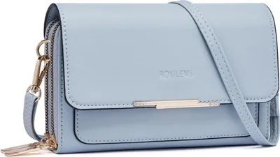 Image de Roulens Petit sac à bandoulière en cuirPolyuréthaneavec fente pour carte - Bandoulière détachable - A-gris