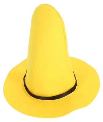 Hexenhut für Damen, gelb, leicht, faltbar, Halloween-Kostümaccessoire