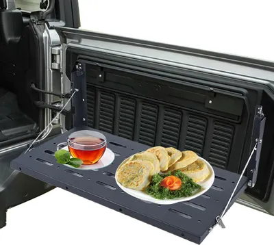 Obrázek produktu pro Skládací stůl 60x31cm Tailgate Table Kovový jídelní stůl pro auto Jeep Wrangler JK Tailgate