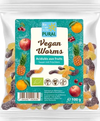 Image de Gomme aux fruits - Vegan Worms 100g
