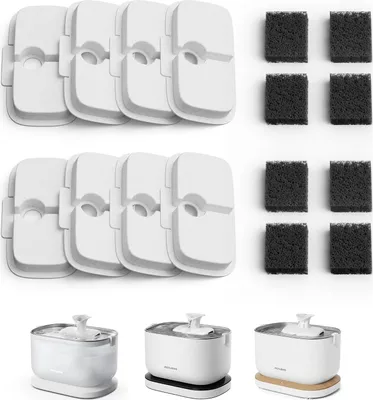 Produktbild von Filter Katzenbrunnen 8er Pack für Dockstream Trinkbrunnen für Katze PLWF005, PLWF115, PLWF105, 4-Monats-Set PETLIBRO Trinkbrunnen Filter Ersatzfilter für Katzentrinkbrunnen
