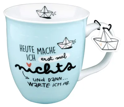Produktbild von H:) PPY life Tasse mit Motiv "Erst mal nichts" | Kaffeetasse, Porzellan, 40 cl |