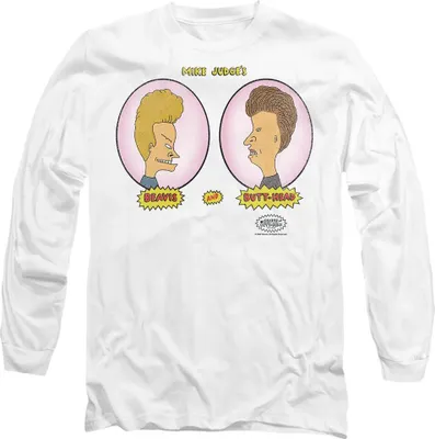 Obrázok produktu pre Beavis & Butthead - Tričko "Heads In Ovals" pre mužov/ženy Uni TV10526 (M) (Weiß)