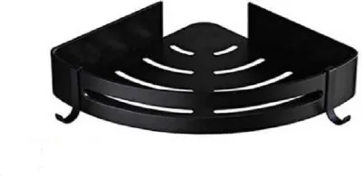 Produktbild von Einzelne Schicht Schwarz Badezimmer Eckregal Korb Dreieck Rack Organizer Duschablage Seife Korb Bad Dreieck Rack aus Raum Aluminium