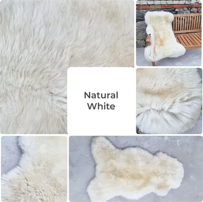 Produktbild von Natur Schaffell – Ungeschorenes Lammfell, Naturweiß 130-140cm x 75-80cm