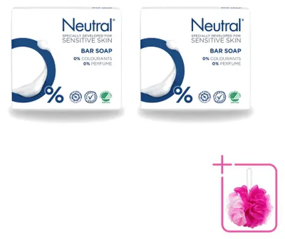 Productafbeelding van 2 x Neutrale zeepblokken, parfumvrij - 100 g - Voordelige verpakking - 2 stuks