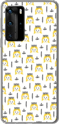 Produktbild von MuchoWow® Handyhülle Schutzhülle Hülle für Telefoonhoesje Huawei P40 Pro Mädchen - Prinzessin - Krone - Muster - Mädchen - Kinder - Kinder Silikon Softcase Handy Hülle - Schutz