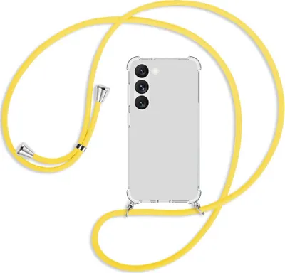 Produktbild von Handykette Backcover-Schutzhülle mit Band (Metall silberfarben) für Samsung Galaxy S23 - gelb