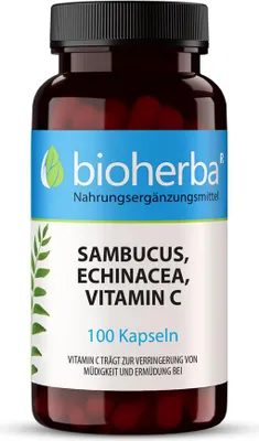 Produktbild von Bioherba Sambucus, Echinacea, Vitamin C 100 Kapseln