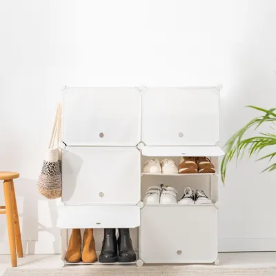 Productafbeelding van Draagbare, modulaire schoenenkast InnovaGoods, wit - voor 36 paar schoenen