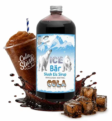 Produktbild von Ice Bär Slush Sirup Cola Geschmack 1L 1:5 AZO & glyzerinfrei