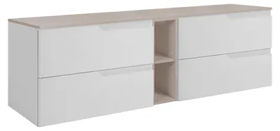 Obrázok produktu pre Sada kúpeľňových skríň, biela / kašmír, 140 (2 x 60 + 20) x 46 x 58 cm
