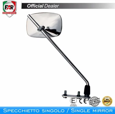 Imagen del producto de Espejo retrovisor para manillar reversible, homologado, modelo 7300, cromado, para Piaggio
