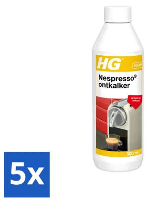 Produktbild von 5 x HG Nespresso Entkalker auf Milchsäurebasis - 500 ml - Vorteilspackung - 5 Stücke