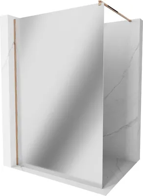 Produktbild von Mexen Kioto Walk-in-Duschwand 140 x 200 cm, Spiegel 8 mm, Roségold - 800-140-101-60-50
