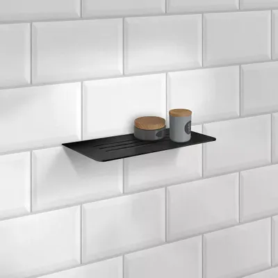 Produktbild von Smedbo SIDELINE - Regal zum Einfliesen, Design Längsausschnitt. Edelstahl Schwarz. DB3062