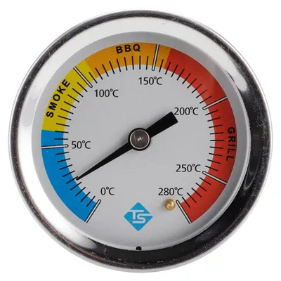 Productafbeelding van INF Bimetalen oven- en grillthermometer – roestvrijstalen analoge wijzerplaat, mechanische stroomloze BBQ- en rokerijmeter