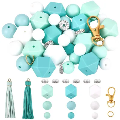 70-teiliges Silikonperlen-Set für Schmuck & Schlüsselanhänger