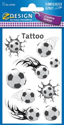 Produktbild von AVERY Zweckform ZDesign KIDS Tattoos "Fußball" 1 Blatt à 9 Tattoos