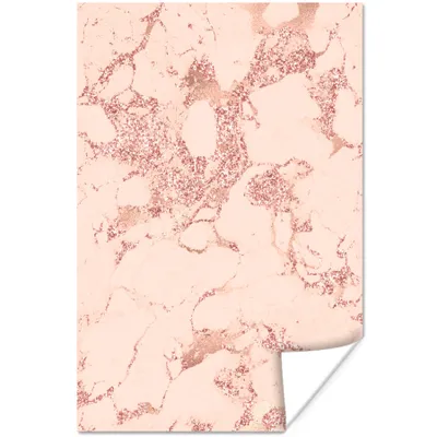 Produktbild von MuchoWow® Poster Marmor - Luxus - Rosa 120x180 cm - Kunstposter