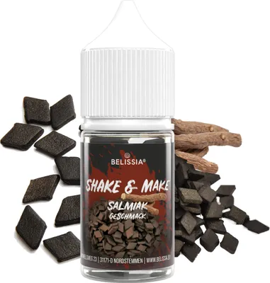 Produktbild von Belissia Shake and Make Salmiak Refill - 30 ml hochdosiertes Lebensmittelaroma - zum Nachfüllen - Für Backen, Speisen, Getränke, Shakes, DIY uvm