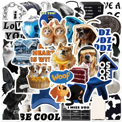 90 wasserfeste Vinyl-Sticker, Katzen, bunt, für Laptop, Koffer, Skateboard