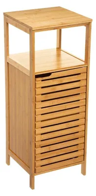 Image de Meubles de salle de bain en bambou Badzimmermöbel Sicela, 30 x 30 x 78,5 cm, avec portes à lamelles, pour salle de bain