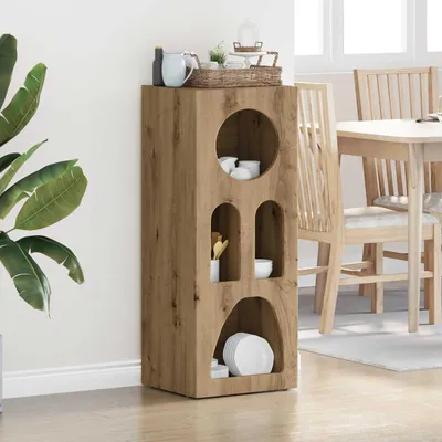 Image de vidaXL Meuble de rangement ELST, bois imitation chêne artisanal, 40 x 35 x 100,5 cm, panneaux de particules