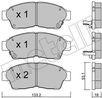 Produktbild von METELLI Bremsbeläge Satz Vorne Bremsklötze für TOYOTA RAV 4 I (SXA1) 22-0149-0