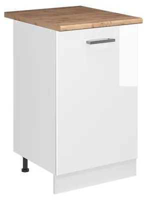 Zdjęcie produktu dla Szafki kuchenne Vicco R-Line Biały wysoki połysk/Biały 50 cm blat roboczy Dąb Goldkraft, Model 70174