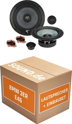 Produktbild von Lautsprecher Boxen Einbaupaket vorne Hifonics ZS6.2E passend für BMW 3er E46 + Limousine | 2x Tief-Mitteltöner 2x Hochtöner