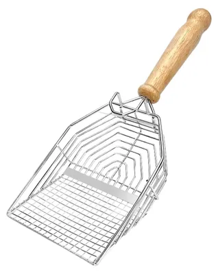 Produktbild von Katzenkotschaufel aus Edelstahl mit ergonomischem Griff