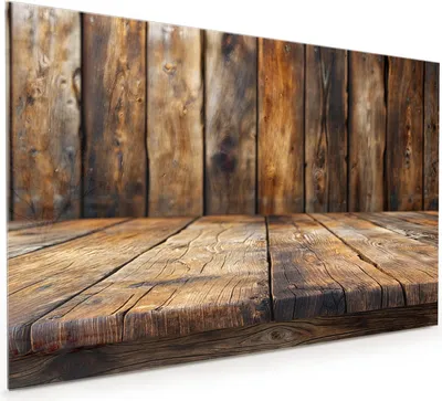 Produktbild von Küchenrückwand Spritzschutz Glas mit Motiv Holzbodenoptik 40 x 40 cm