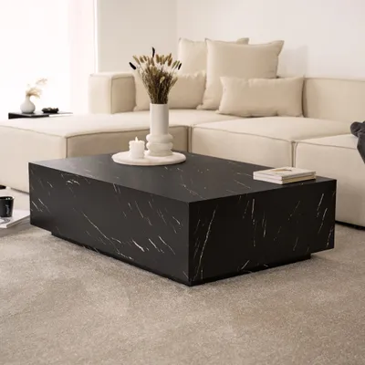 Produktbild von Home Deluxe - Couchtisch Amiri XXL - Farbe: Grau, Größe: 120 x 80 cm, MDF Platte, bereits fertig montiert I Wohnzimmertisch Beistelltisch Sofatisch
