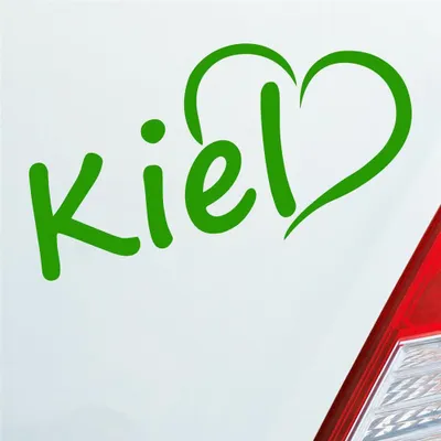 Produktbild von Auto Aufkleber Kiel Herz Stadt City Love Liebe Heimat 13x8 cm Hellgrün Sticker Heckscheibenaufkleber
