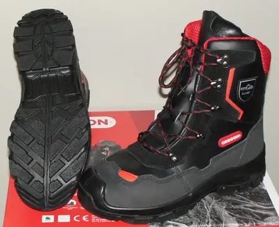 Produktbild von Oregon Schnittschutzstiefel / Schnittschutzschuhe Yukon Schwarz/Rot Größe 45