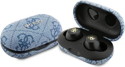 Produktbild von Guess, 5.3 ENC Serie 4G Bluetooth Wireless Headset mit Touchscreen und Auflade-Etui, Blau