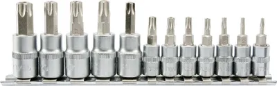Produktbild von Yato Torx Schlüssel Set mit Loch auf Schiene 12Elem.