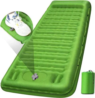 Obrázok produktu pre Nafukovacia matrac na kempovanie, ľahký a kompaktný, ideálny na outdoorové aktivity – zelenkastý