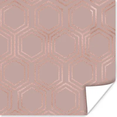 Produktbild von MuchoWow® Poster Sechseck - Rosa - Muster 50x50 cm - Wohnzimmerdekoration