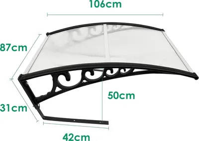 Obrázok produktu pre Jopassy Garáž pre robotickú kosačku Carport Čierny oceľový rám Kovová prášková farba 105x85x50 cm Priehľadná strecha