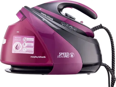 Zdjęcie produktu dla Stacja do prasowania MORPHY RICHARDS, SteamPro, 3000 W, pojemność 1,6 l, 7 barów, ceramiczna stopa, technologia AutoClean