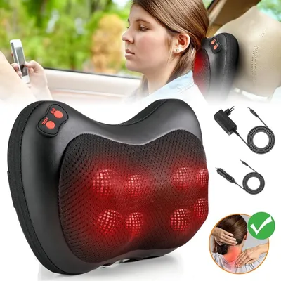 Produktbild von Shiatsu Massagekissen mit Wärmefunktion Rückenmassagegerät Massagegerät für Auto