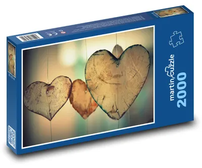 Produktbild von Puzzle 2000 Herzen aus Holz - martinpuzzle