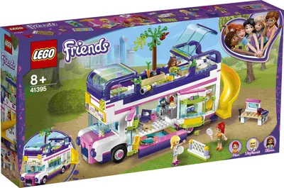 Produktbild von LEGO 41395 Freunde Freundschaftsbus, Konstruktionsspielzeug für Jungen und Mädchen ab 8 Jahren, Bus mit Schwimmbad und Minipuppen